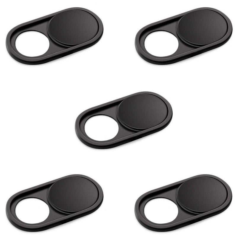 CloudValley Camera Cover Slide, 0.026 Inch Metal Webcam Cover for MacBook Pro, MacBook Air, Laptop, Mac, PC, iPad, iPhone, Ultra-Thin Privacy Covers [Black - 5 Pack] - Image 1